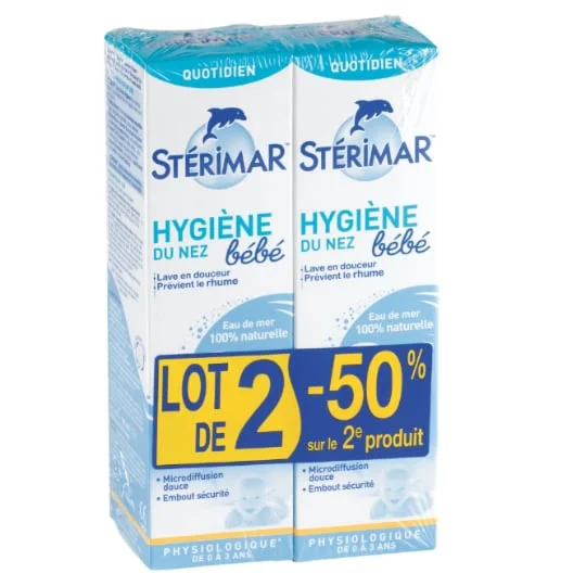 Pulvérisateur du nez bébé de 0 à 3 ans, à l'eau de mer 100% naturelle