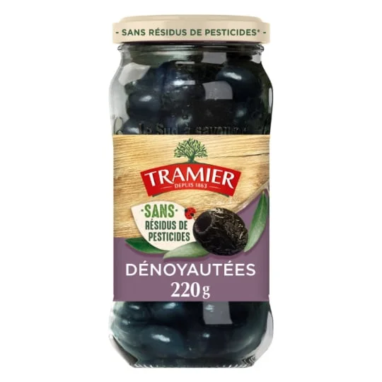 Olives noires dénoyautées à la grecque