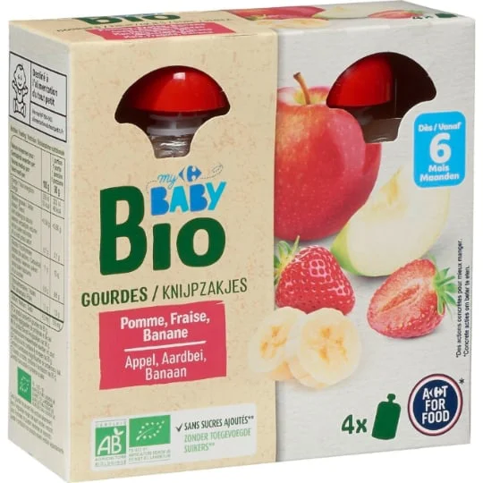 Desserts bébé bio aux fruits dès 6 mois