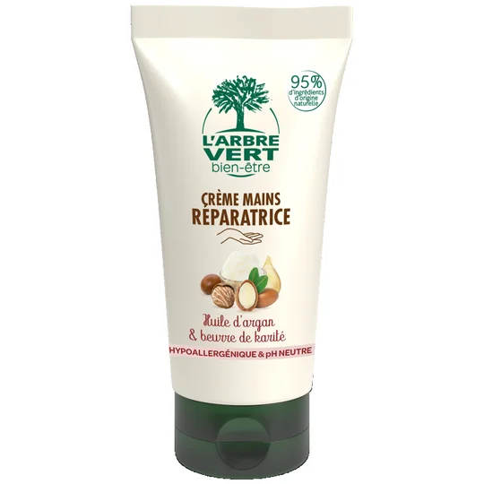 Crème mains réparatrice hypoallergénique à l'huile d'argan et beurre de karité