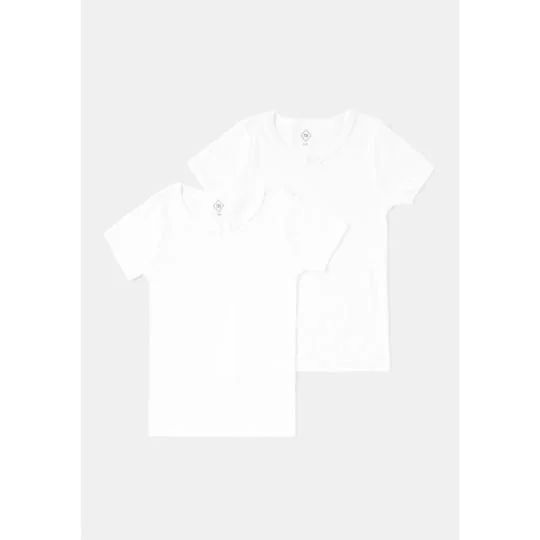 T-shirt fille blanc manches courtes T2/3ans