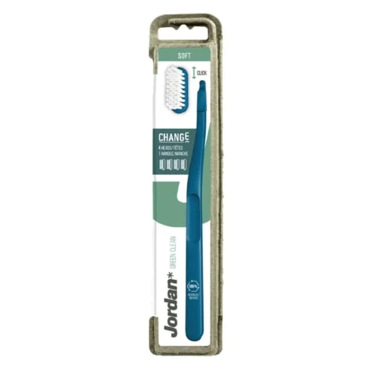 Brosse à Dents Green Clean Change Tête Rechargeable Souple + 3 Recharges