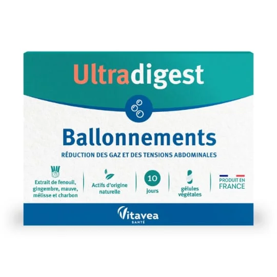 Complément Alimentaire Digestion Ballonnements Extrait de Fenouil Gingembre Mauve Mélisse & Charbon