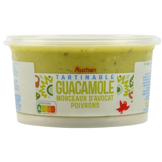 Guacamole morceaux d'avocat et poivron tartinables