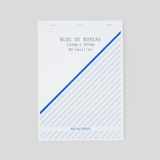 Bloc Notes, 21X29,7Cm, Petits Carreaux, 80 Pages, 80Gr/M²