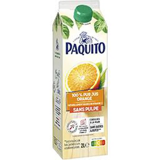 100% pur jus orange sans pulpe
