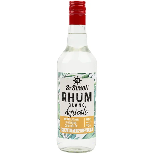 Rhum blanc agricole Martinique 40%