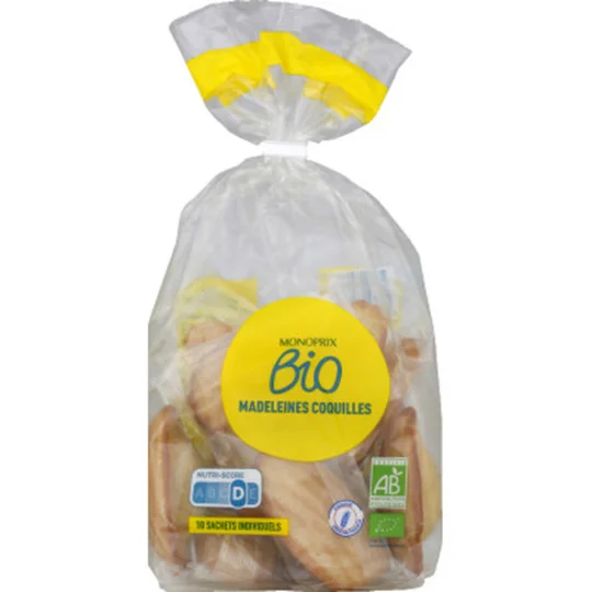 Madeleines coquilles aux oeufs entiers bio