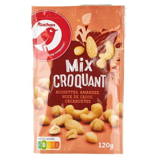 Mix croquant noisettes, amandes, noix de cajou, cacahuètes