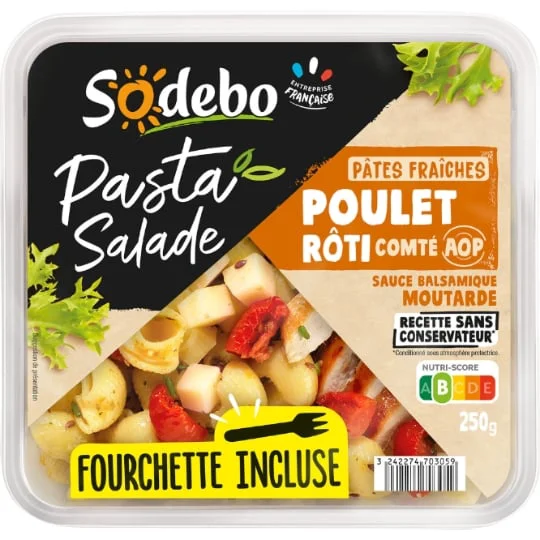 Salade pate poulet comté