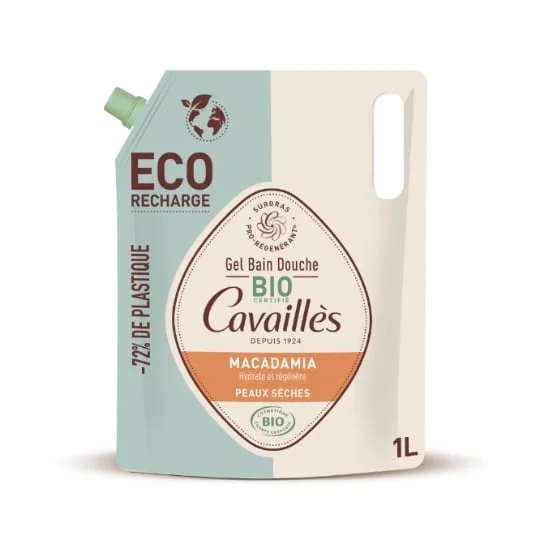 Recharge Gel Douche Macadamia Hydrate Et Régénère Les Peaux Sèches Bio