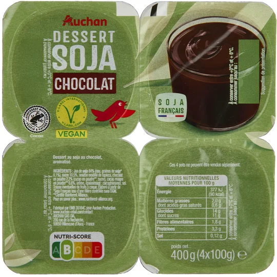 Dessert végétal au soja et au chocolat