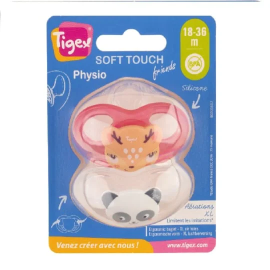 Sucettes physiologique silicone 18 à 36 mois