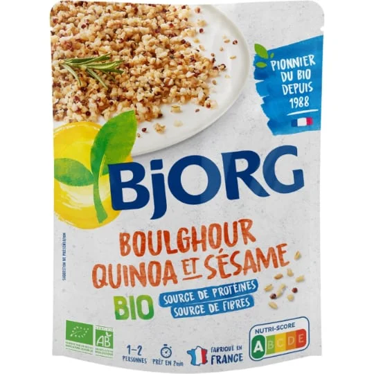 Plat cuisiné boulghour quinoa sésame bio