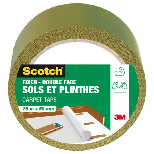 Adhésif double face sol et plinthe 25mx50mm