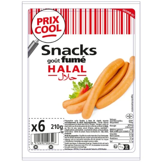 Saucisse Snack gout fûmé Halal