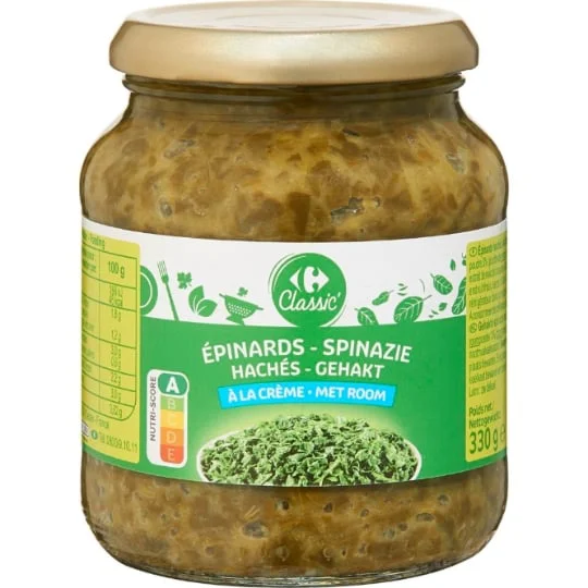 Epinards hachés à la crème