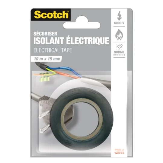 Rouleau d'isolant électrique noir 10m x 15mm