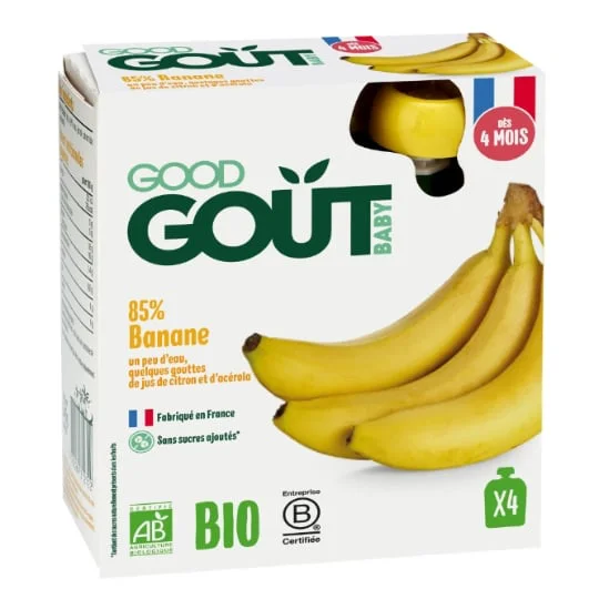 Purée de fruits à boire bébé dès 4 mois banane sans sucres ajoutés Bio
