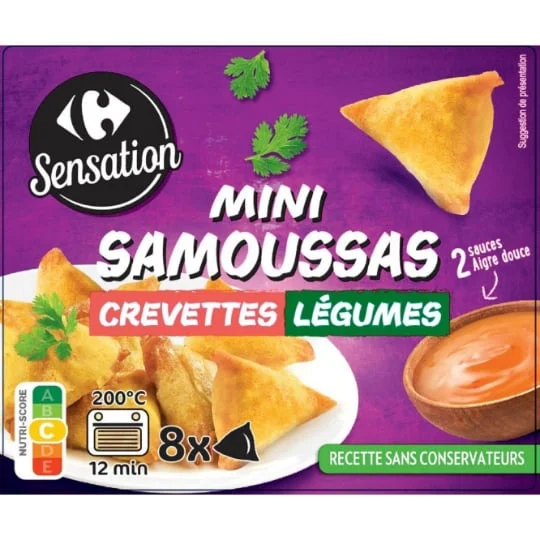 Mini samoussas crevettes légumes