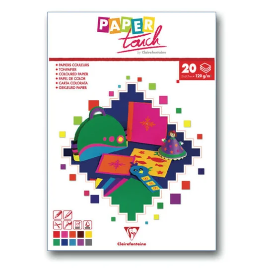 Clairefontaine Bloc Papiers De Couleurs, A4, 20 Feuilles, 120Gr/M²