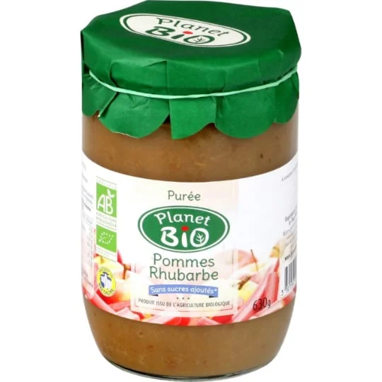 Compote pommes rhubarbe s/sucres ajoutés