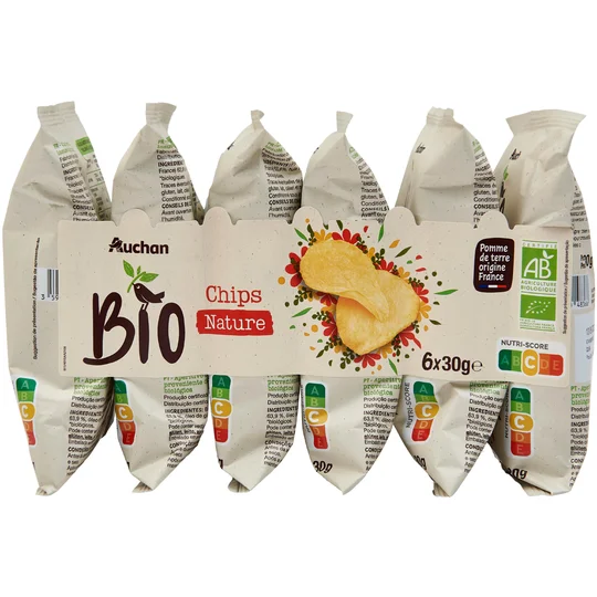 Chips nature en sachets individuels