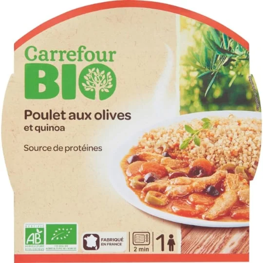Plat cuisiné bio poulet quinoa