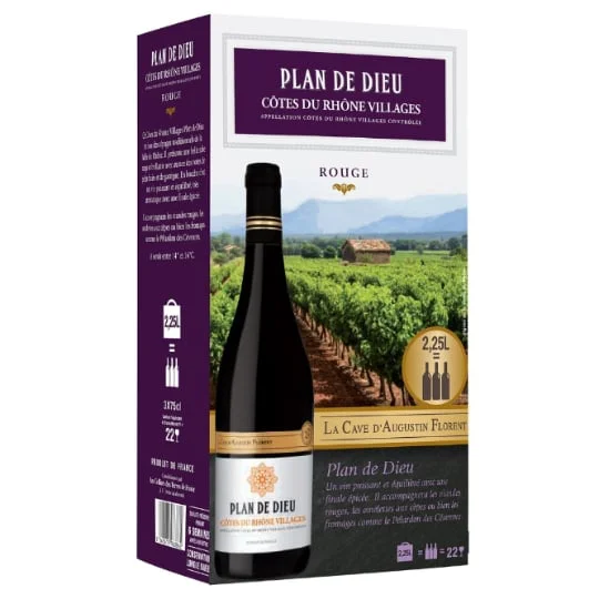 Vin Rouge Aoc Cotes Du Rhone Villages Plan De Dieu Rouge La Cave D Augustin Florent