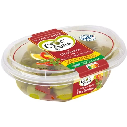 Olives de Grèce dénoyautées à l'Italienne