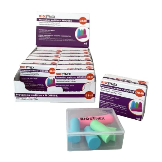 Protection Auditive Anti-Bruit En Mousse Forme Anatomique De Couleurs