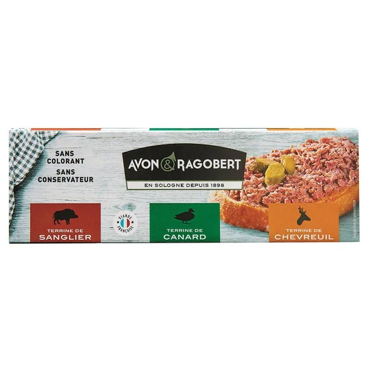 Assortiment de terrines (Sanglier, canard, chevreuil)