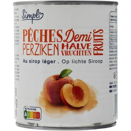 Pêches demi-fruits sirop léger