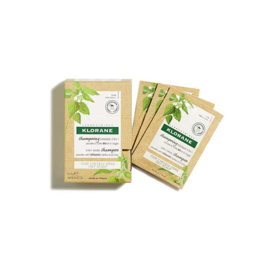 Shampoing Masque Lavant Absorbant 2 en 1 à la Poudre d’Ortie Bio & Argile Pour Cuir Chevelu Gras
