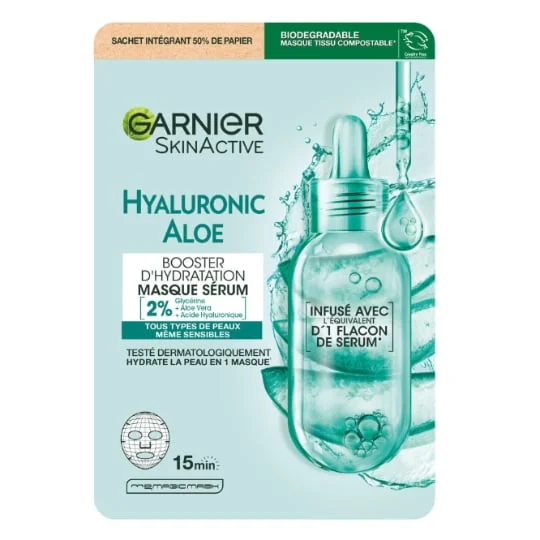 Masque tissu Aloé hyaluronique booster d'hydratation