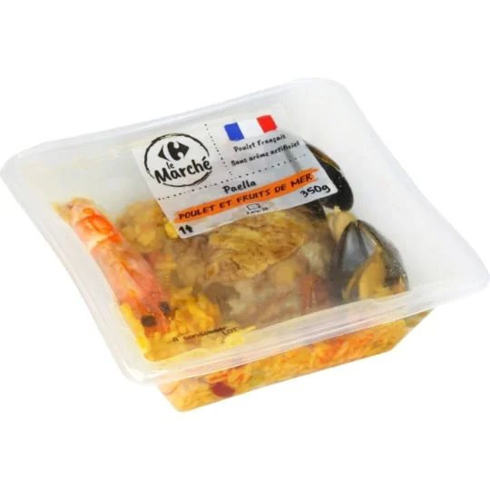 Plat cuisiné Paëlla poulet et fruits de mer