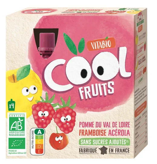 Compote Cool Fruits bio Pomme Framboise