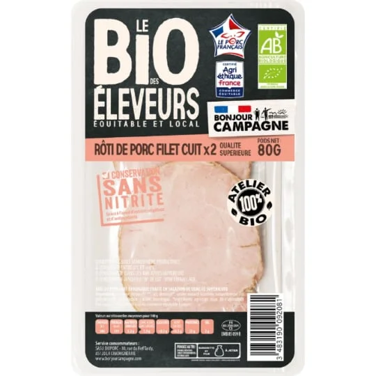 Filet de porc cuit sans nitrite Bio