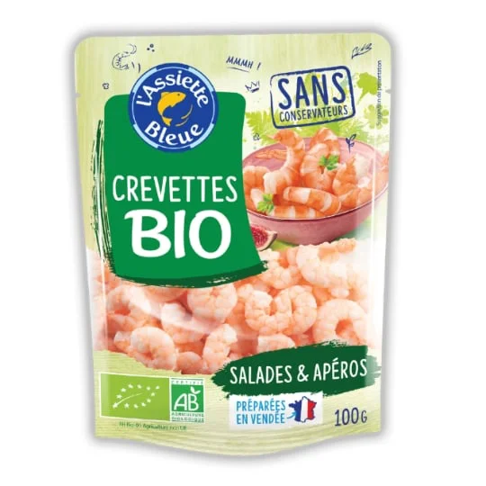 Crevettes nature décortiquées cuites bio
