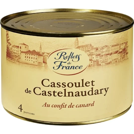 Plat cuisiné cassoulet au confit de canard