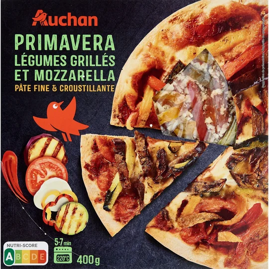 Pizza primavera aux légumes grillés et mozzarella