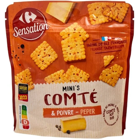 Biscuits apéritif comté & poivre