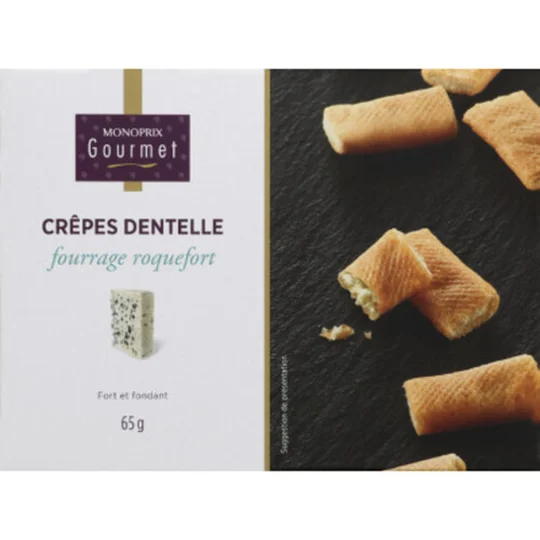 Crêpes dentelles fourrées au roquefort