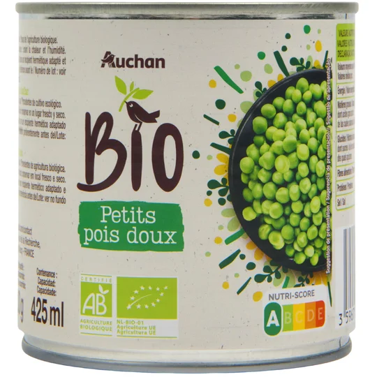 Petits pois sans sucres ajoutés