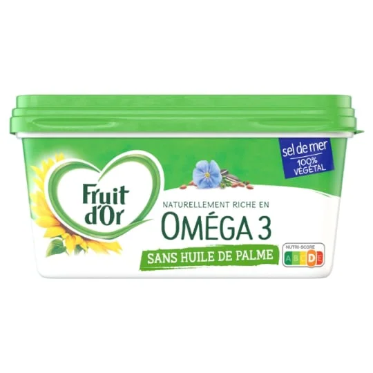Margarine Sel de Mer Sans Huile de Palme 100% Végétal Oméga 3
