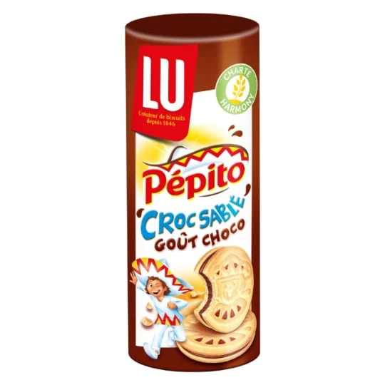 Biscuits fourrés au chocolat au lait Croc Sablé Pepito