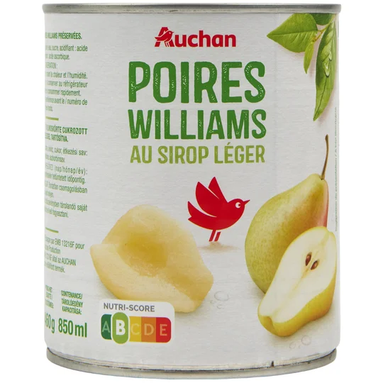 Poires williams au sirop léger