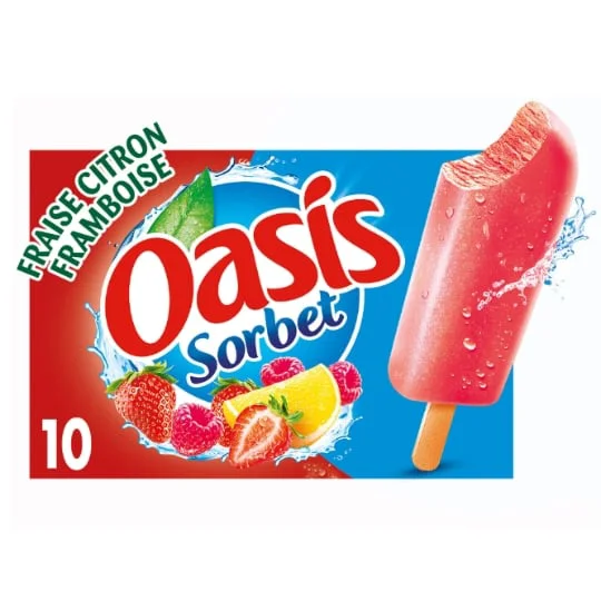Glace bâtonnet fraise citron framboise