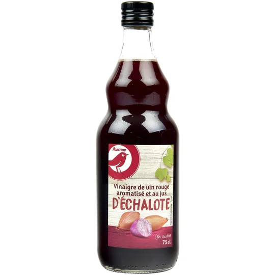 Vinaigre de vin rouge au jus d'échalote 6% d'acidité