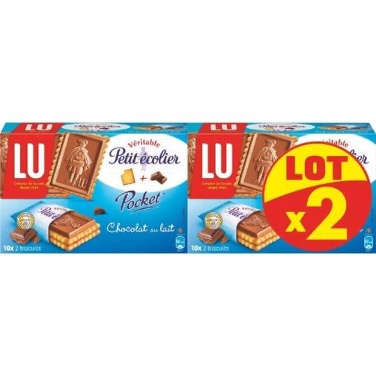 Pocket biscuit petit beurre au chocolat au lait